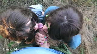 Velit Blowjob, Cum ore, Cum et in oscula ruens, - I socius meus cum mea StepSis, sugere viri gallus - POV 3some bj StepSisters Moore