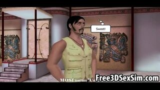 Seksi 3D cartoon lezbiyen hotties gidiş at o birlikte