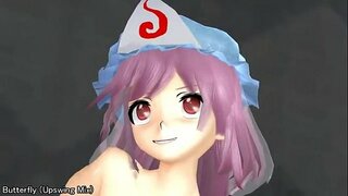 &#039;【MMD】Saigyoji Yuyuko vs Kaba Sürme Makinesi için akorların yüklenmesi【R-18】